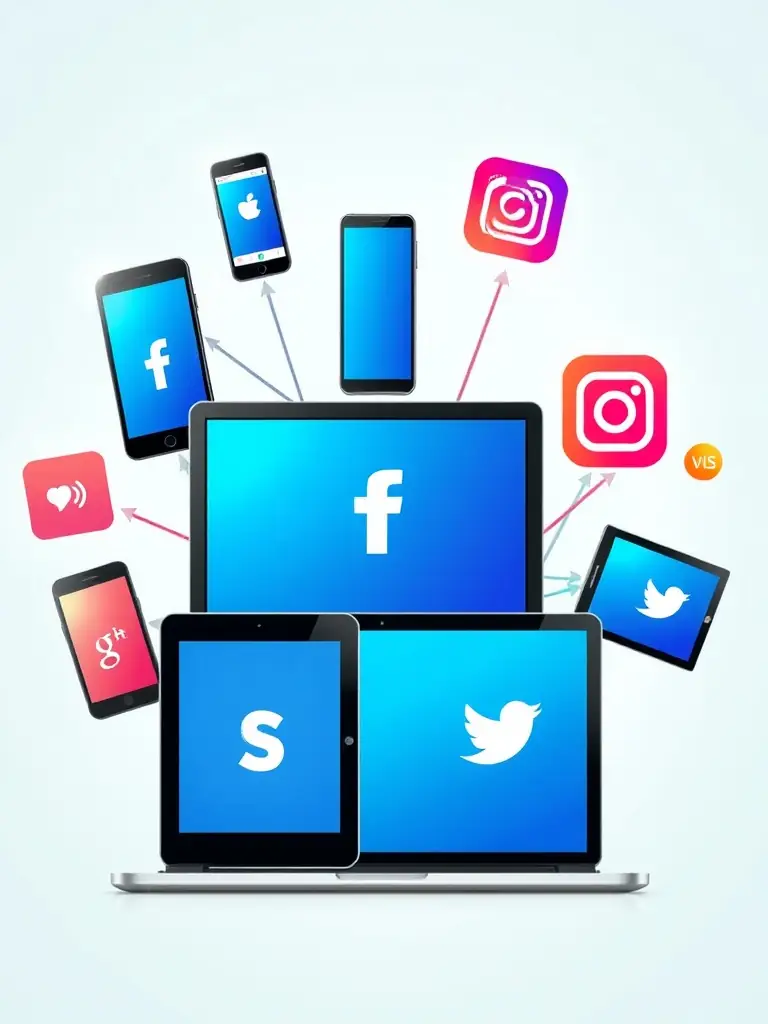 A visually appealing social media advertisement displayed on various devices, highlighting Gelato LLC's proficiency in social media advertising.
